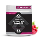 Combustible fossile Poudre de racine de betterave biologique, supporte l'oxyde nitrique, la circulation, l'énergie, la santé cardiaque - Beetroot Premium Superfood Nitrates de poudre alimentaire, non-OGM, Vegan-friendly, Berry (20 portions)