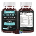 Shilajit pour homme, Femme & Kid.Himalayan Gold Shilajit Gummies.1000mg Shilajit,200mg Ashwagandha,200mg Chaga,100mg Ginseng,100mg Saw Palmatto,60mg Huile de graines noires