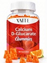 Calcium D-Glucarate Gummies 1000mg - Supplément de nettoyage CDG pour les hommes et les femmes, Hormone Métabolism Balance & Ménopause Supports, Non-OGM, Vegan, Sans gluten, Sans soya, 60 Gummy Chewables