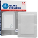 MED PRIDE Adhesive Island Dressing Large Gauze Pads for Wounds Stérile Absorbent Breathable Latex and Rubber Free Individually Packed (6'' x 8'')