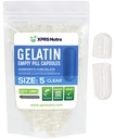 XPRS Nutra Taille 5 Capsules vides - 1000 Compter Capsules de gélatine vides très petites - Pills Bricolage Capsule Remplissage - Gel de pilules rechargeables pour Do-It-Youlf Suppléments de vitamines