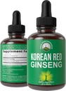Ginseng rouge coréen gouttes liquides avec goût agréable. de Panax Extrait de racine coréenne pour l'énergie, Stamina, Focus.