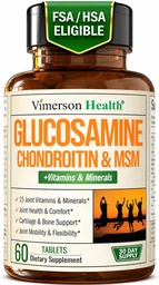 Glucosamine Chondroitin MSM – Advanced Joint Supplements for Women and Men w/Multivitamins & Minerals - Glucosamine Sulfate 1000mg, Chondroitin Sulfate & MSM for Cartilage & Joint Support – 60 Tabs