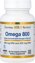 California Gold Nutrition Omega 800 Ultra-Concentré Omega-3 Huile de poisson, forme de triglycéride kd-pur®, 30 softgels de gélatine de poisson (1 000 mg par softgel)
