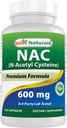 Best Naturals NAC - N Acetyl Cystein 600 mg 120 Kapseln - n Acetyl Cystein - Leistungsstarkes Antioxidans