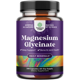 Supplément Glycinate de Magnésium pur 400mg par portion - Capsules de magnésium chélaté à haute absorption végane pour les femmes et les hommes avec 400mg élémentaire pour le sommeil d'humeur et le soutien de la relaxation - 240 Nombre