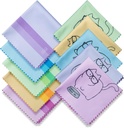 10 Pack Mignon Kitty Cat Design Multicolore Microfibres Vêtements de nettoyage pour lunettes Verres Lunettes de soleil et téléphone portable Bellement Designer Couleurs Bleu Rose Jaune Violet Vert Clou Wipes