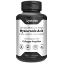 Naturalis Acide hyaluronique 200mg, 10x Mieux Absorption Ultra Faible Poids Moléculaire avec Collagène, Biotine, Sélénium et Vitamine E