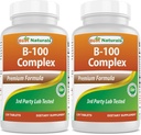 Meilleurs produits naturels B 100 Comprimés complexes 120 (B vitamines complexes) (120 Nombre (paquet de 2))