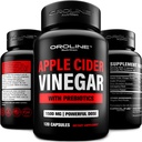 Pilules de vinaigre de cidre de pomme avec prébiotique, 2 mois d'approvisionnement - Capsules de vinaigre de cidre de pomme - Suppléments de vinaigre de cidre de pomme, comprimés de vinaigre de pomme - Soutien énergétique et de santé Gut pour les femmes et les hommes 1500 mg