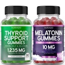 Support thyroïdien pour les femmes et les hommes (90 Gummies) Supplément de soutien - Delicious Apple Flavor - Mélatonine Gummies pour les adultes (180 comte) - Dissoudre rapidement Mélatonine 10mg Gummies - Non OGM, Vegan & USA Made