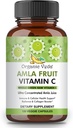 Organic Veda Amla Fruit Capsules, 20 X Concentré Amla Berry Extrait de jus Supplément de vitamine C naturelle - Potent Antioxydants, Immunité, Radiance cutanée - Végétalien Vitamine C Amla Poudre Capsule 120