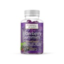 Gommies de mûre aînée bio de la Reine 60 ct - Gommies de soutien immunitaire avec vitamine C et zinc - Gommies de vitamine Elderberry pour adultes et enfants