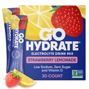 GoHydrate Low-Natrium-Elektrolyten Pulver-Packets Sugar Free - Instant Hydration Daily Drink Mix - Zero Sugar Water Flavor Packet Singles mit Vitamin D - (Strawberry Lemonade, 30 Packs)