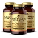 Solgar Choline/Inositol 500 mg/500 mg, 100 capsules végétales - Métabolisme énergétique, santé du foie, essentielle pour le cerveau et la fonction nerveuse - Non-OGM, végétalien, sans gluten, sans produits laitiers, casher - 50 portions