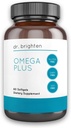Dr. Brighten Omega Plus — 1600 mg EPA/DHA Non-GMO Fish Oil Supplement für Herz, Gehirn und Immunsystem — 60 Softgels