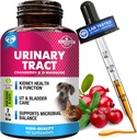 Traitement de l'infection urinaire du chat et du chien et médecine naturelle de l'ITU Cranberry & D-Mannose -Kidney+Support de la vésicule - Meilleure incontinence, pierres de la vésicule - Pertes de santé et de soins pour animaux de compagnie