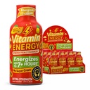 Vitamin Energy Immune+ Extra Strength Energy Shot Mango 12 Pack, 260mg Natürliche Koffein, B-Vitamine, Citicoline, Grüner Tee, Immunität und Fokus-Unterstützung, Zero Sugar, Glutenfreie 1.93 fl oz