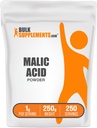 BulkSupplements.com Poudre d'acide malique - Acide L-Malique, supplément alimentaire - Sans aliments, sans pur et sans gluten, 1g par portion, 250g (8,8 oz) (paquet de 1)