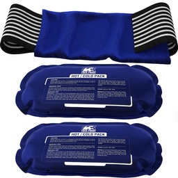 Paquets de glace pour blessures Réutilisables (3-Piece Set) – Gel de thérapie de pack de glace chaud et froid – Supporte la récupération, douleur articulaire et musculaire – genou, dos et plus (3 pièces - classique)