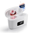 Hörgeräte wiederaufladbar für Senioren mit Feedback Stornierung & Lärmreduzierung, unsichtbare CIC Hörverstärker, Komfortabel für All Day Wear, 26dB Gewinn, 3 Modi mit LED-Anzeige