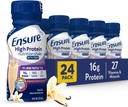 Ensure High Protein Vanilla Nutrition Shake with Fiber, Ready to Drink, 16g Protein and 27 Vitamins and Minerals, 8 fl oz, 24 Pack