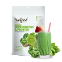 Sunfood Bio Supergreens & Protein - Greens Superfood Poudre, Protéines organiques Poudre, Protéines végétales à base de plantes, Super Greens pour la santé de Gut w/Chlorella & Spiruline, 23g Protéines par portion - 8 oz