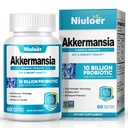 Akkermansia Probiotics, GLP-1 Probiotics pour les femmes et les hommes - 10 milliards d'UFU + Prébiotiques organiques, digestifs, gorgés, immunitaires et santé globale, améliore la fonction digestive de doublage Gut (60 capsules, 1-pack)