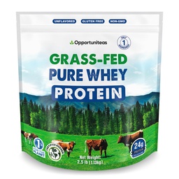 Opportuniteas Grass Fed Whey Protéine Poudre Concentrate - 1 Ingrédient - Protéine pure supplément pour boire, smoothie, Shake, cuisine et cuisson - Non OGM, sans hormones et sans gluten - 2,5 lbs