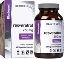 Bluebonnet Nutrition Belle Ally Resveratrol 250mg, Best for Skin, Antioxydant, Beauté Nutrient, Vegan, Végétarien, Non OGM, Sans gluten, Sans soja, 60 Capsules végétales, 60 portions