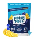 FocusFuel Energy Chews – Blue Razzberry Lemonade (15 Servierungen) – 100mg Koffein + Alpha GPC + L-Theanin + B12, Magnesium – Großer Geschmack – Kein Crash oder Jitter