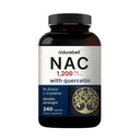 NatureBell NAC Supplement 1200mg Pro Servieren | 240 Kapseln, N-Acetyl Cystein mit Quercetin | Double Strength - Unterstützung für Immun, Leber, & Lung Health