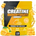 Créatine aromatisée monohydraté Gommies sans sucre, Suppléments d'entraînement précréatine pour les hommes et les femmes, Suppléments de gymnastique,Supporte la croissance musculaire,Récupérer,Strength,Energy Boost(120 Count)-Mango