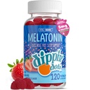 Dippin Dots - Mélatonine Gommies pour les enfants et les adultes (60 jours d'approvisionnement) Fraise Creme Creme Flavor 2,5mg Par enfant Mélatonine Supplément pour plus rapide, sommeil plus long