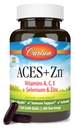 Carlson - ACES + Zn, Vitamines A, C, E + Sélénium et zinc, Santé cellulaire et soutien immunitaire, Antioxydant, 120 Softgels