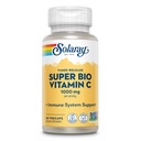 SOLARAY Super Bio vitamine C tamponnée 1000mg, deux niveaux, libération à temps vitamine C avec bioflavonoïdes, supplément de soutien immunitaire - haute absorption, végétalien, garantie 60 jours, 30 portions, 60 VegCaps