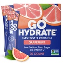 GoHydrate à faible teneur en sodium Électrolytes Poudre Packets Sans sucre - Hydratation instantanée Mélange quotidien - Zéro mélange d'eau de sucre Flaveur simple avec vitamine D - (Grapefruit, 30 paquets)