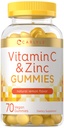 Carlyle Vitamine C et Zinc Gummies de 70 Comte de citron Flavor de citron, supplément végétalien, sans OGM et sans gluten