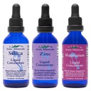 Eidon Ionic Minerals Liquid Silica, Zinc, & Magnesium Drops Variety Pack - Silica, Zinc, & Magnesium Supplements, All-Natural Trace Minerals, No Preservatives or Additives - 2 oz, Pack of 3