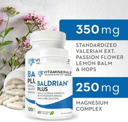 Vitaminerales 33+ Baldrian® Plus Support de relaxation naturelle Extrait valérian normalisé (60)