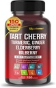 Tart Cherry Turmeric Ginger Stinging Ashwagandha Elderberry Bilberry Black Pepper -150 Capsules- Made in USA
