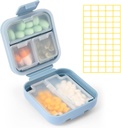 Dynippy Daily Pill Organizer 5 Compartiments Portable Hydraure Proof Small Pill Case for Pocket Purse Travel Pill Box Portable Medicine Vitamine Fish Oil Holder Container (Blue)