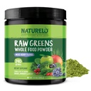 NATURELO Raw Greens Superfood Powder 240 Grams, Mixte Berry - Supporte l'énergie, l'immunité et la désintoxication - Comprend Spiruline, Grass de blé et Verts organiques pour la nutrition des aliments entiers