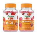 Vitamine vivante D3 + Vitamine K2 Enfants + Probiotiques 2 milliards UFC Enfants, Gommies Bundle - Grande dégustation, supplément de vitamine, sans gluten, sans OGM, gommy à croquer