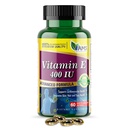 America Medic & Science Vitamine E 400 UI (60 Softgels) Supplément alimentaire qui soutient la santé cardiaque, favorise la santé de la peau, des cheveux, des yeux et du système immunitaire