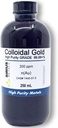 Vrai Or colloïdal – 200 ppm - 250 ml (8,45 Fl Oz) dans une bouteille en plastique sans BPA claire
