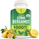 Supplément agrumes bio Bergamote - seulement USDA, cardiologue formulé avec 200+ études scientifiques -1000mg - Extrait breveté, coeur, cholestérol, et lipide - Bergamote italien haute polyphénols 60caps