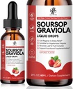 iMATCHME Sourisop Graviola goutte liquide, amers de sourcils liquide, naturel Feuilles de sourcils et complexe de fruits pour le bien-être général, sans sucre/café/gluten, goût de fraise, 2 fl Oz