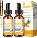 (2 Pack) M inch Magnesium Glycinate Liquid Drop, High Absorption Liquid Magnesium Complex with Bromelain, VitaminC,D3,B6 & Zinc, Threonate Supplement for Night, Mood, Muscle & Bone Support