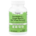 Vitacost Resveratrol + Graines de raisin et extraits de vin rouge -- 240 capsules